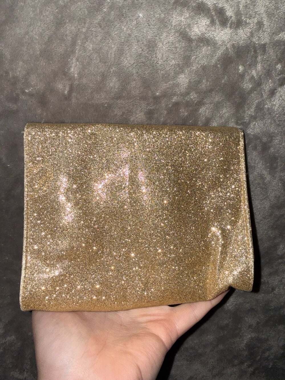 bareMinerals Gold Glitter Cosmetic Makeup Clutch Bag - Picture 2 of 6